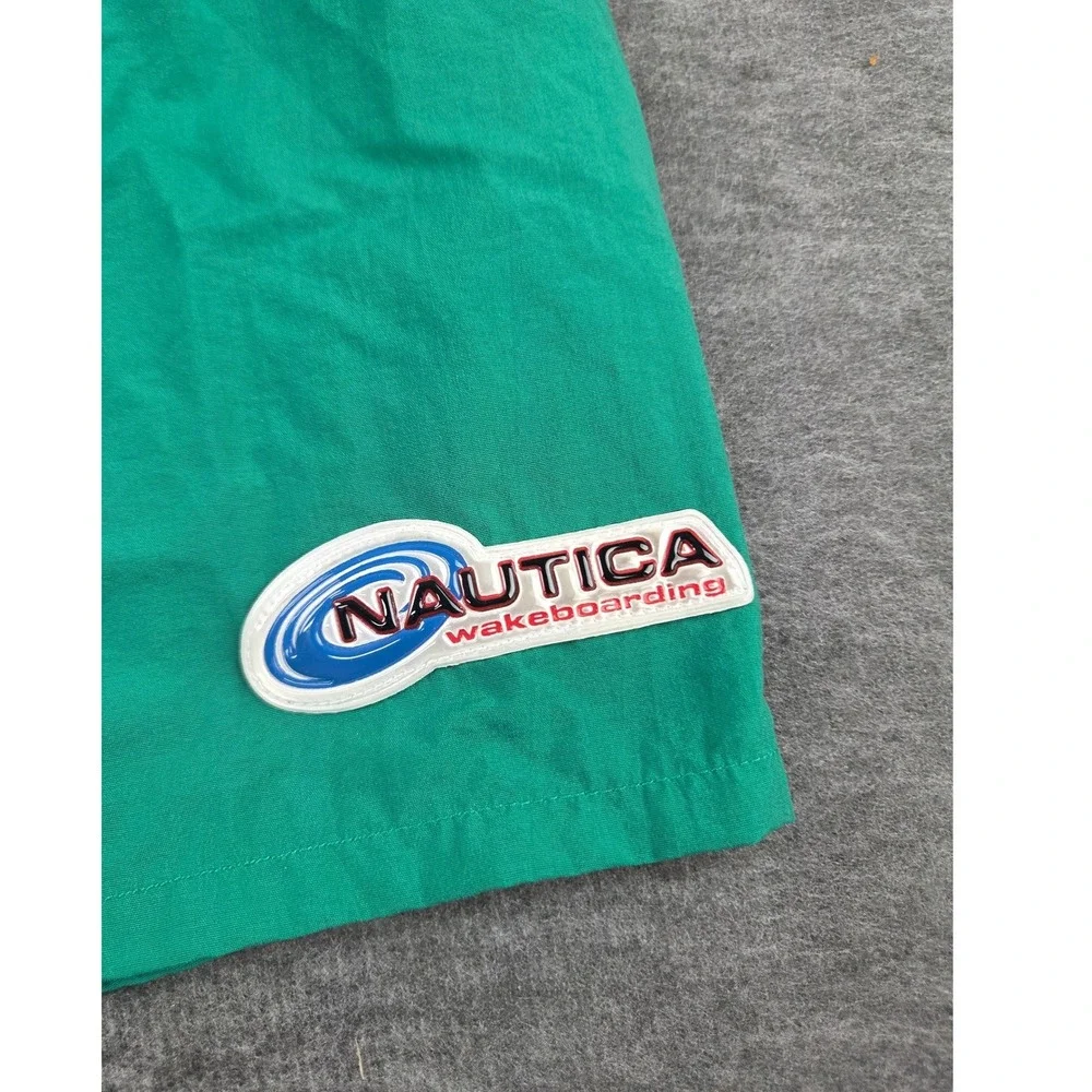 Nautica Swim Shorts Mens L Multi Wakeboarding Vintage Colorblock Nylon Trunks